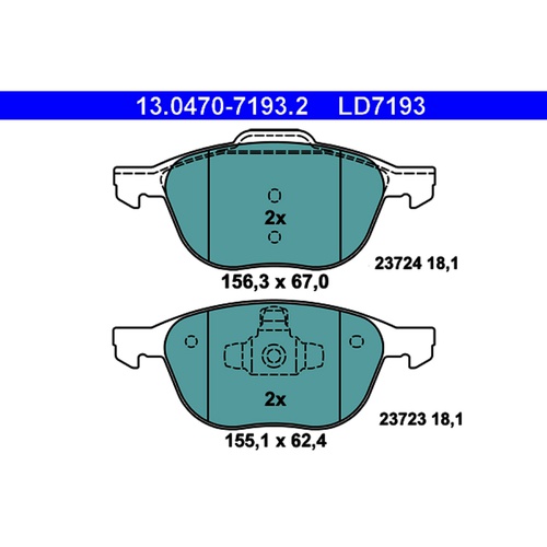 Alleuro Com Ate Ceramic Front Disc Brake Pad Set Ld