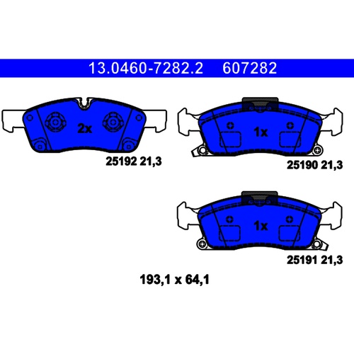 ATE Front Disc Brake Pad Set 0074208120 607282