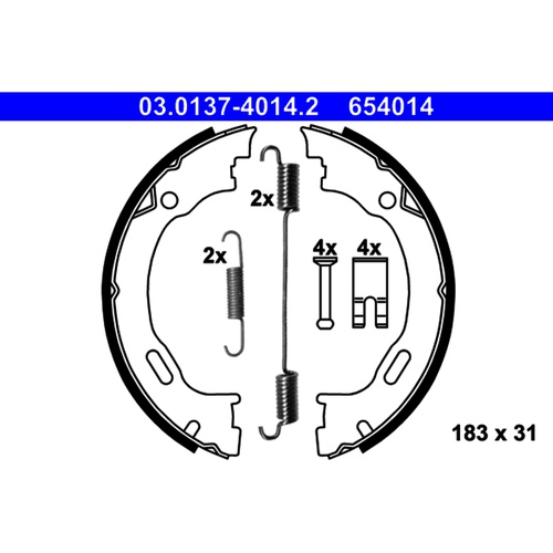 ATE Parking Brake Shoe Set 1634200220 654014