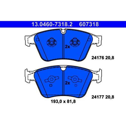 ATE Front Disc Brake Pad Set 1644202320 607318