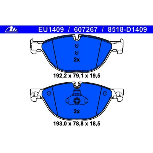 ATE Front Disc Brake Pad Set 34116793021 607267