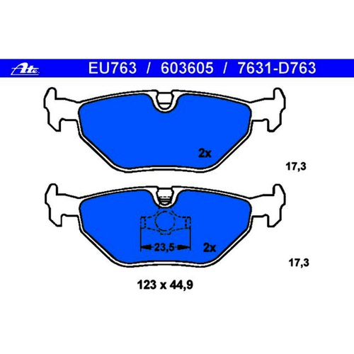 ATE Rear Disc Brake Pad Set 34216761238 603605