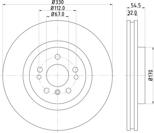 Hella Pagid Front Disc Brake Rotor 1664211300 355126301