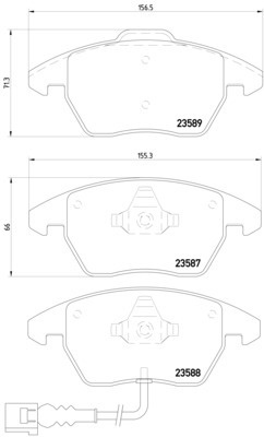 Hella Pagid Front Disc Brake Pad Set 3C0698151C 355010581