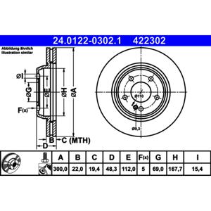 ATE Rear Disc Brake Rotor 0004231812