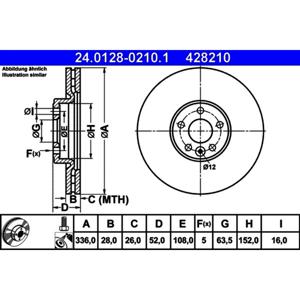 ATE Front Disc Brake Rotor 30769057