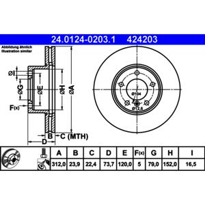 ATE Front Disc Brake Rotor 34116792219