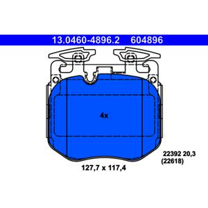 BMW X6 ATE Front Disc Brake Pad Set 34116888459