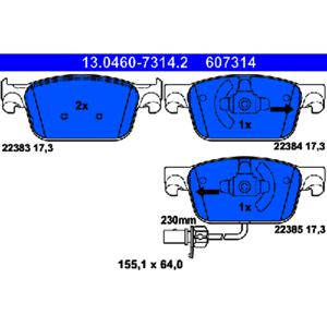 ATE Front Disc Brake Pad Set 8W0698151AF